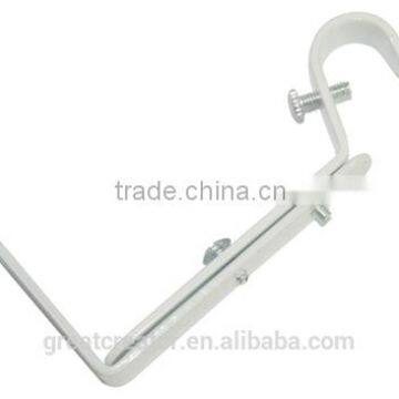 White Adjustable Iron Curtain Brackets Curtain Rod Extension Bracket for 3/4" (19mm) Curtain Rods