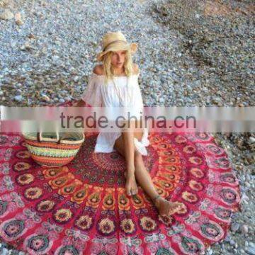 Cotton Hippie Mandala Beach Throw Indian Handmade Wall Hanging Tapestry Throw Dorm Decor Table Cover Round Yoga Mat