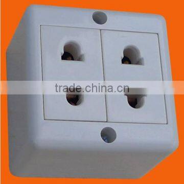 European style surface mounting double 2 pin wall socket without grounding(S2209)