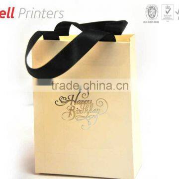 Gold stamped gift paper bag from India