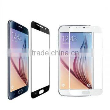 glass film, Tempered Glass Full Cover Color Silk Printing Screen Film, for Samsung galaxy S6 glass screen protector