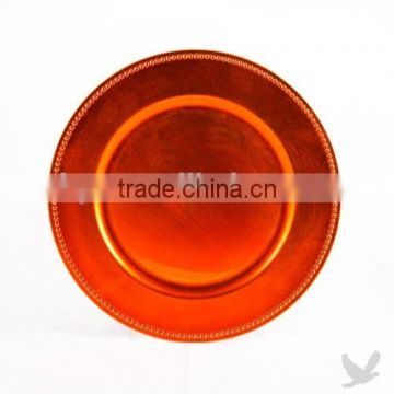 Decorative Orange Plastic Charger Plates