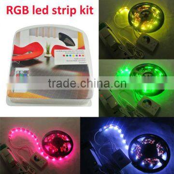 rgb led strip kit( watproof led strip light+remote controller+driver)