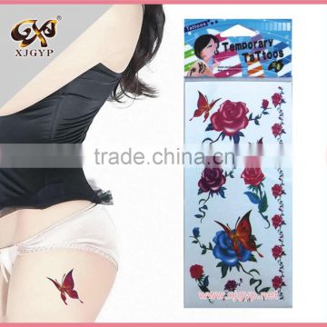 beautiful flower 3d body tattoo sticker