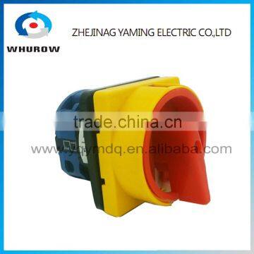LW26-20/1GS High voltage electrical manual momentary changeover rotary cam switch 1 pole 3 position 20A silver contacts