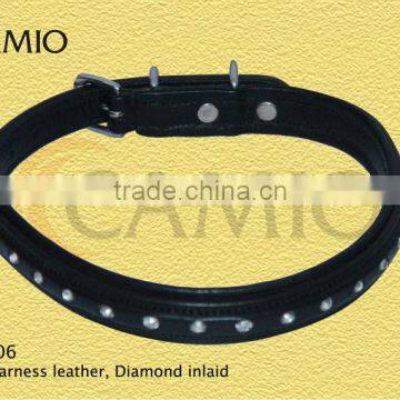 CE-1006 Raised and padded with stud diomand dog collar