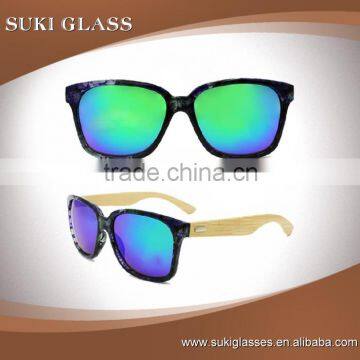 Plastic classic sunglasses wooden arms trendy glasses