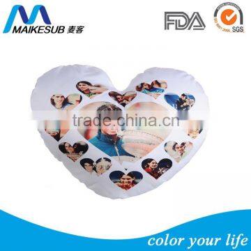 Top selling sublimation blank heart shape pillow case at low price