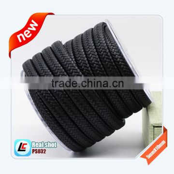 2016 Latest black genuine woven wide leather bracelet string