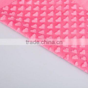 100% polyester warp knitting velvet brushed home textile fabric heart pattern velvet decoration fabric