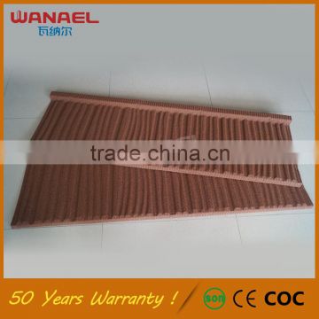 Heat resistant roofing sheets Wanael Shake French roof tile, anti-fading Color Stoned Metalled Metal Roof Tile