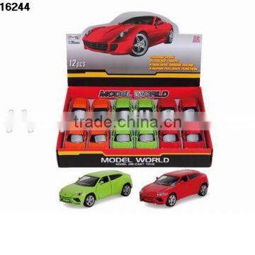 1:28 Metal Pull Back Toy Car Alloy Four Door Open Little Die-cast With Light Simulation Metal Car photo-5