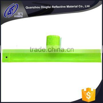 fluorescent green reflective pvc snap bracelet wrist band for safety