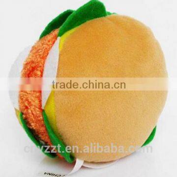 Plush Hamburger-Shaped Dog Toys With Squeakers/Hamburger Soft Cotton Squeaky Pet Dog Toy photo-3