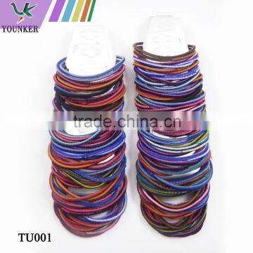 2mm non-metal double color elastic ponytail holders