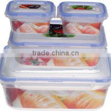 4pcs plastic food container set