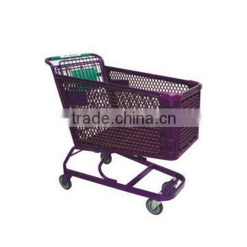 180/230L Supermarket Plastic Shopping Cart Trolley photo-2