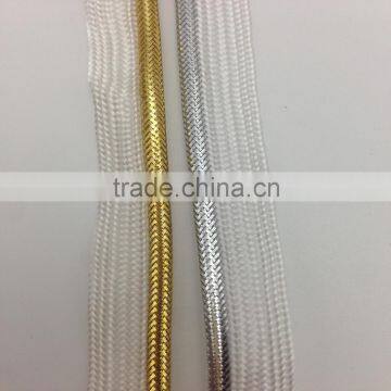 china supplier metallic gold and silver polyester piping ribbon cord