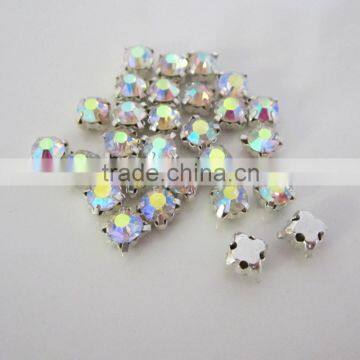 AB Chaton crystal rhinestone for clothing with claws sew on garment stones