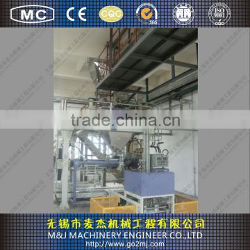 Automatic bagging machine with bag pushing system