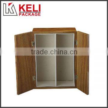 New Products Wood Veneer Two Wine Glass Flannelette Box photo-6