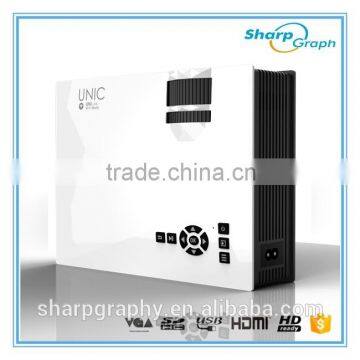 2016 UNIC Mini HD 3D LED Wifi Projector UC46 Portable Projector for Computer