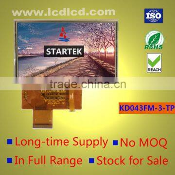 4.3 inch Capacitive touch panel TFT LCD with 8/16/18/24 bit RGB interface