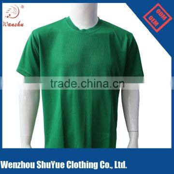 Promotional custom logo green plain no brand t-shirt