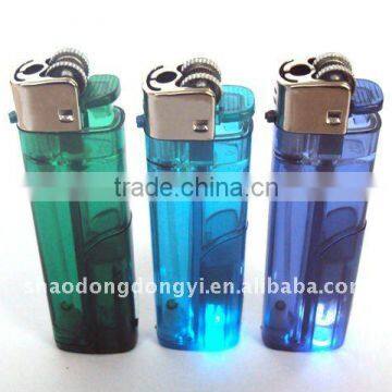 LED flint lighter with transparent tank