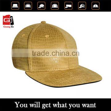 adult fashion snake skin custom 6 panesl fitted long brim leather hat wholesale