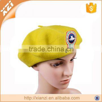 60 Gram With Embroidery Logo Black Color Wool Beret photo-3