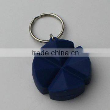 Cross Shaped 4 Compartments Pill Box With Key Chain, Pill Box Keyring photo-3