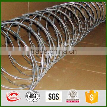 QIANGGUAN electro galvanized concertina coils and hot dipped galvanized concertina coils for sale