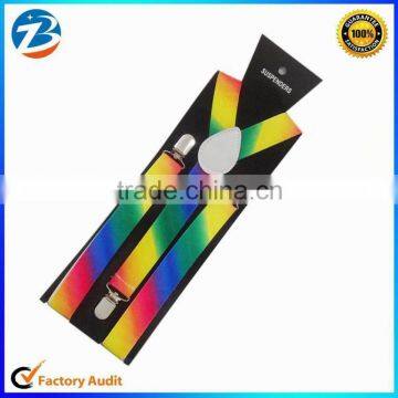 American Fashion Neon Color Elastic Boy Braces Suspenders