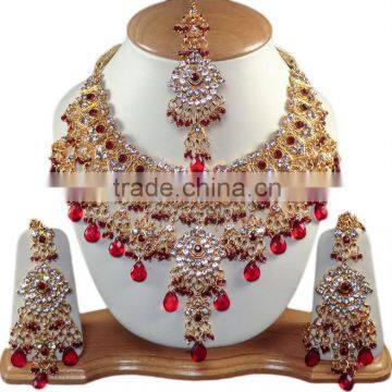 Indian Bollywood Kundan Jewelry CZ Fashionable Necklace Set