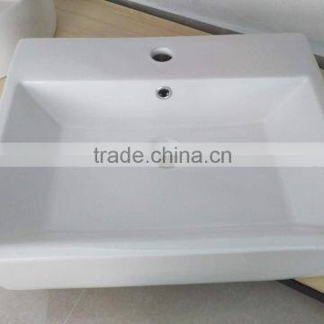 wc Ceramic Basin Bathroom Sanitary Ware Wash Basin Ceramic White Square Shape Art Basin Single Hole BasinYB005 photo-3