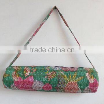 Satchel Shoulder Bag Hippie Embroidery Yoga Bag Kantha Yoga Bag Unisex Shoulder Bag Traditional Yoga Mat Bag Indian Ethnic Bag photo-2