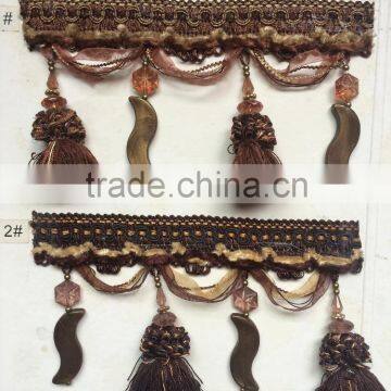 [YZLACE] Tassels Lace Curtains Wholesale 10085