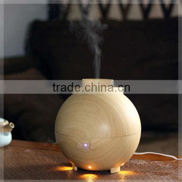 Coconut shape 500ml decorate wooden aroma diffuser with warm led