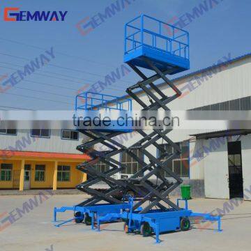 10m Manual scissor mobile lift platform for repair streetlight