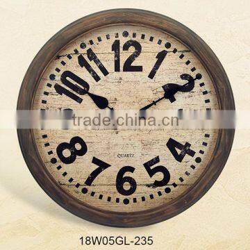 2016 Antique Wooden Vintage Shabby Design Wall Clock (18W05GL-235)