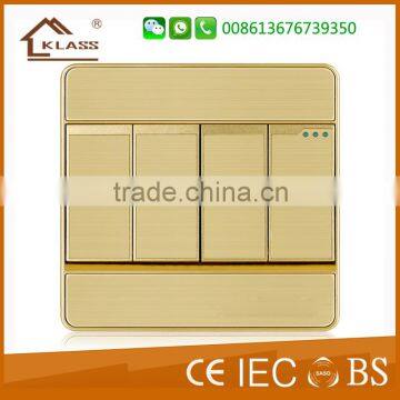 New design 4 gang 1 way touch wall light switch