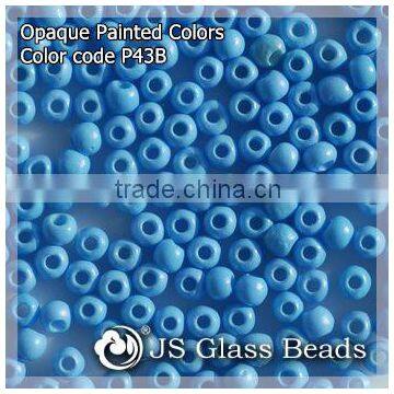 High Quality Fashion JS Glass Seed Beads - P43B# Painted Azure Blue Rocailles Beads For Garment & Jewelry