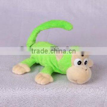 Laughing and rolling cute mini monkey, light control battery operated stuffed animal plush toy