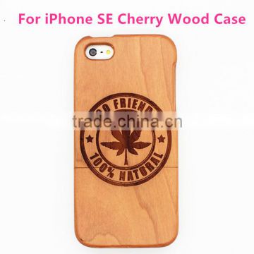 Two Parts Bamboo Buckle Cherry Wood Pattern Engraved Phone Cover for iPhone SE Wood Case for iPhone 5SE Case