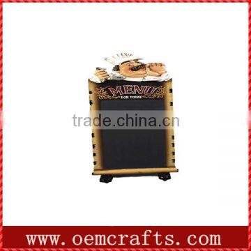 Restaurant chelf smiling stand fast food menu board