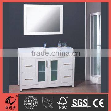 Modern European Wall Hung Square Basin High Gloss White Bathroom Vanity 2015089