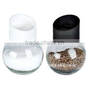 SINOGLASS 1 PC with plastic lid glass salt and pepper shaker