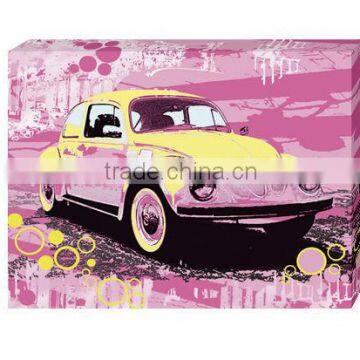 Yellow beautiful car canvas painting services