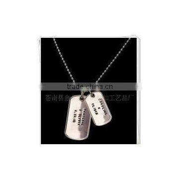 Metal printing nameplate decorations of Metal Dog Tag with ball chain